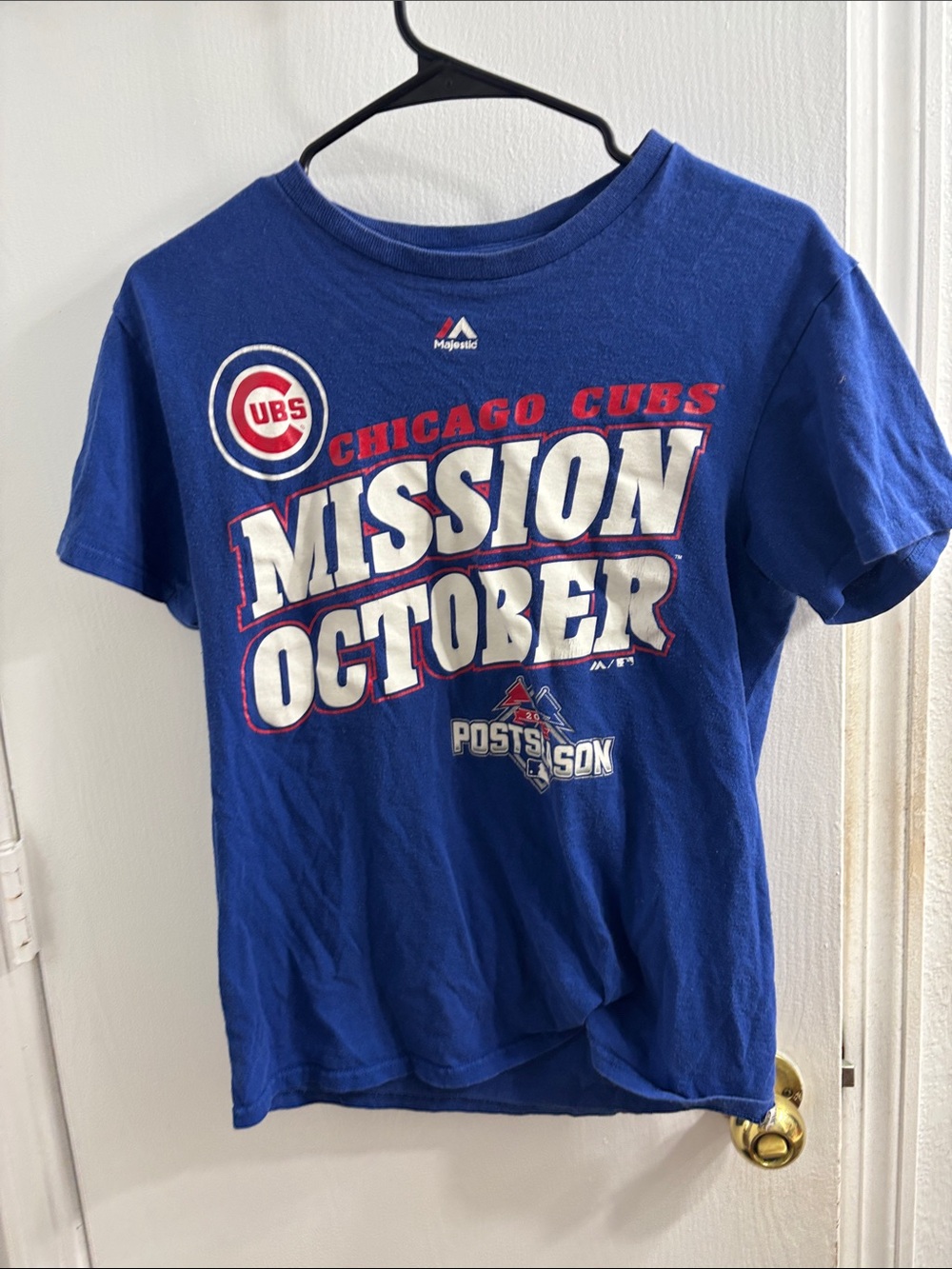Majestic Kids Chicago Cubs Mission October Tee - Blue & White & Red